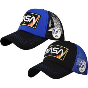 NASA Hat Baseball Cap Mesh Snap Back Adjustable Patchwork Outdoor Sports Cap