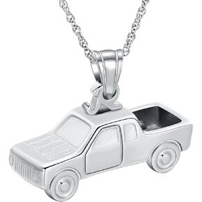 shajwo Pick Up Truck Urn Necklaces for Ashes for Women Men Cremation Jewelry for Ashes Memorial Human Ashes Pendant