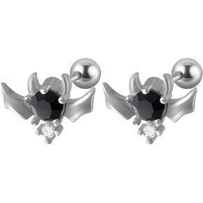 20G Bat Screw Back Cartilage Stud Earrings for Women Men Stainless Steel 6mm Cartilage Helix Tragus Conch Piercing Barbell Dainty Body Jewelry