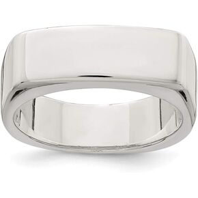 Solid 925 Sterling Silver Engravable Monogram Signet Ring Band