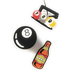 WorkedLikeACharm 3pcs Eight Ball Billiards Pool League Shoe Charms for Clog Shoes Decoration Gift