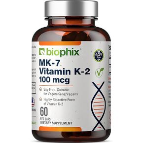 biophix Vitamin K2 MK-7-100 mcg 60 Vcaps - Supports Strong Bones Immune Health