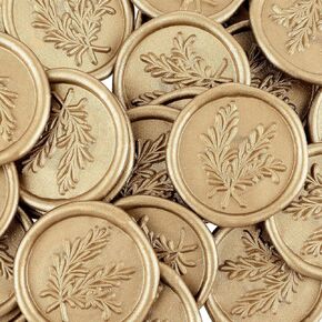 Wax Seal Stickers 25Pcs Gold Adhesive Sealing Stickers Letter Envelope Seal Stickers for Wedding Party Invitations Gift Wrap(Light Gold)