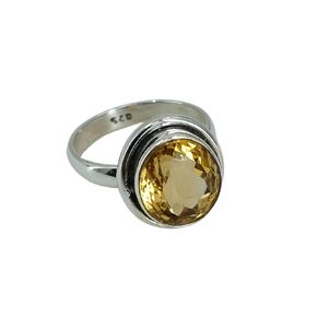 Navya Craft Citrine Oval Silver Ring Size 9 | 925 Sterling Silver Handmade Statement Promise Ring for Women | Natural Yellow Gemstone Boho Jewelry | November Birthstone | Gift for Her Anniversary