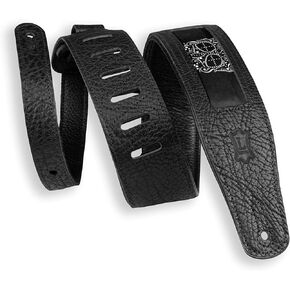 LEVY'S LEATHERS LIMITED 2.5" Calaca Series Leather Skull Print Design Guitar Strap (M26CAL-003), Black and White Skull