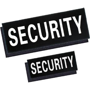 Security Hook and Loop Patch Ultra Reflective Security Patch Durable Fabric Patches for Officer Guard Men Custom Uniforms Vest, Jacket, Carrier, Gear, Bag, Hat Black 2 Pack