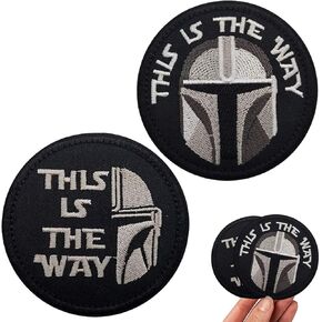 Mandalorian This is The Way رقعة فنية مستوحاة من الخوذة الكاملة، خطاف وحلقة دعم رقعات قماشية مطرزة عسكرية تكتيكية لحقيبة الملابس وقبعة الظهر، 3.15 بوصة (عبوتان)... in Kuwait