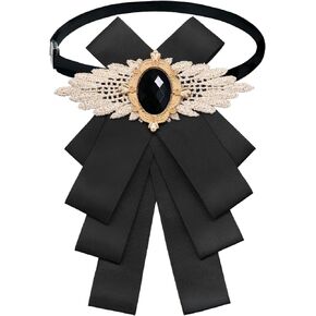 Womens Mens Bow Tie, Ribbon Rhinestone Crystal Bowknot Tie for Wedding Party