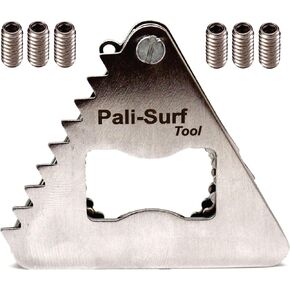 | SURF FIN Key + 6 FCS GRUB Screws | Wax Comb | Wax Scraper | Bottle Opener | Screwdriver | Keychain – Multi Tool | Surfer Gift |