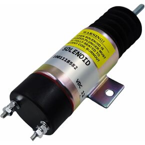 12V Dual Coil 2-Terminal Throttle Solenoid Fits Kubota WG-750 DF-750 DF-752 DF-972 D-905 D1105 Z482 Engnie 20780GT GN-20780 for Genie Z34 Z45 Replaces Trombetta D610-A4V12 D610-A1V12