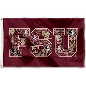 Florida State Seminoles Mosaic Logos Flag