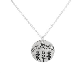 Lovely Polar Bear Pendant Necklace Engraved Moon Star Mountain Nature Animal Vintage Style Gifts for Boys Girls Men and Women