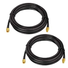 5M 16ft Cable RP-SMA RG58 Coaxial Extension Cable Male to Female Connector for Wireless LAN Router Bridge & Other External Antenna Equipment-NOT for TV-2Pack