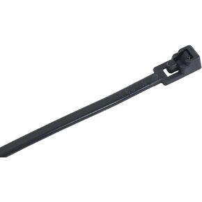 Gardner Bender 47-121UVB Releasable Cable Tie, 21 inch, 175 lb, Electrical Wire and Cord Management, Nylon Zip Tie, 3 Pk, UV Resistant Black
