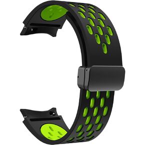 No Gap Watch Band for Samsung Galaxy Watch 6 40mm 44mm/Watch 6 Classic 43mm 47mm/Watch 5 Pro 45mm/Watch 4 Classic 42mm 46mm/Watch 5/4 40mm 44mm, 20mm Breathable Silicone Sport Bands Magnetic for Women & Men