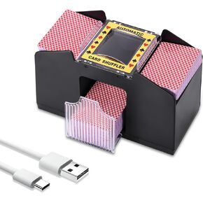 AOZBZ Card Shuffler, Automatic Card Shuffler Machine Electronic Casino Poker Card Shuffling Support Battery Operated and USB Charging Playing Card Shuffling Tool