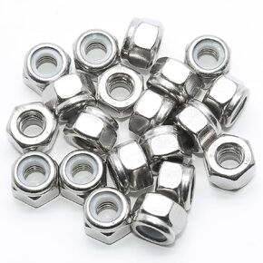 50PCS 5/16 18 Nylon Insert Hex Lock Nuts Carbon Steel 18-8,Bright Finish