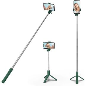 Selfie Stick, 40 inch Extendable and Portable Stable Selfie Stick Tripod with Wireless Remote Shutter Compatible with All Cellphones for Selfies, Live Streaming, Video Recording, Black