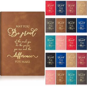 20 Pcs Thank You Gifts Leather Journal Notebook Bulk A5 Notepad Appreciation Inspirational Gift for Women Men Employee Coworker Teacher Retirement Volunteer Assistant Nurse (Black,Multi Style)