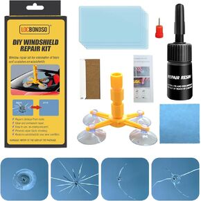 Windshield Repair Kit, Car Glass Repair Kit | Crack Gone Glass Repair Fluid, Auto Glass Repair Kit with Enhanced Injection Head, Quick Fix for Chip, Cracks, Star-Shaped Crack