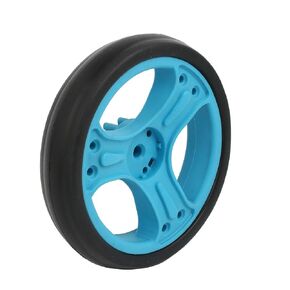 uxcell 150mm Dia Plastic Single Wheel Pulley Rolling Roller Black Blue 4pcs