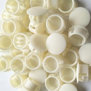 YEJI 50PCS 5/8", 16mm, 0.63in Panel Plugs Hole Plugs (Mounting Hole: 15.8-16mm), Plastic Flush Type Hole Plugs, Home Furniture Fastener, Plastic Pipe Choke Plug, White Color