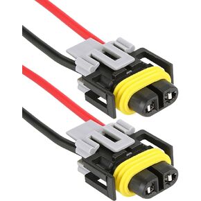 2PCS Female Adapter Wiring Harness Sockets Wire, Female Socket Wire Harness Connectors, Waterproof Pigtail Adapter Plug, Headlight Wire Socket Connector Compatible with Headlights Fog Light