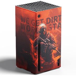 Wraps for Xbox Series X Console, Mytrix Custom Design for X-Box Series X Cover Skin, Magnetic Protective Cover Case for Xbox Series X Accessories, Easy Installation, Full Protection -Red
