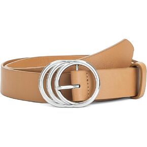 Women Leather Belts for Jeans Dresses Pants Fashion Ladies Waist Belt With Silver Buckle