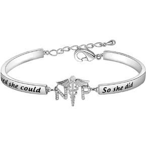 CHOORO Nurse Practitioner Graduation Bracelet She Believed She Could So She Did NP Bracelet Nurse Practitioner Gift for Graduation