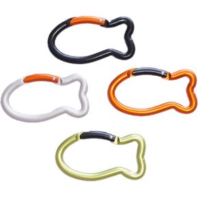 4 PCS Fish Clip Key Chains Serviceable Mini Carabiner Keychain Clip Keychain Carabiner Clip Set Fish Bone Shape Keychain Clips for Home Rv Camping Fishing Hiking Traveling