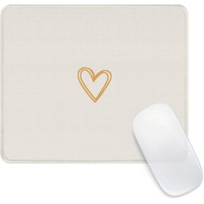 Seorsok Square Aesthetic Cute Heart Mouse Pad,Office Home Personalized Mouse Mat Design,Waterproof Funny Mousepad,Non-Slip Rubber Base Computer Mouse Pads for Wireless Mouse,Black