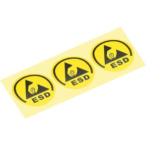 MECCANIXITY 50pcs ESD Labels Static Caution Warning Stickers Label for Electronic Sensitive Devices, 4.5cm
