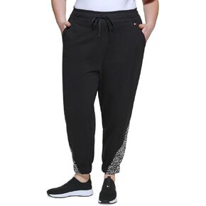 Tommy Hilfiger Sport Womens Plus Fitness Running Jogger Pants Black 0X