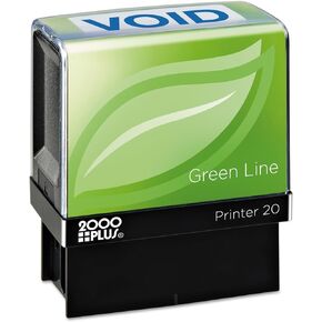 2000 Plus Green Line “Void" Message Stamp, Self-Inking, for Business and Office, 80% Recycled, Blue Ink (098373)