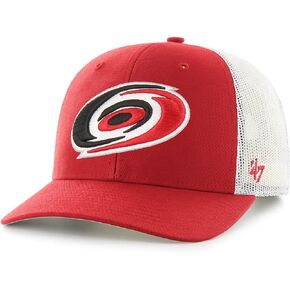 '47 Carolina Hurricans Mens Womens Trucker Adjustable Snapback Red Hat with Team Color Logo