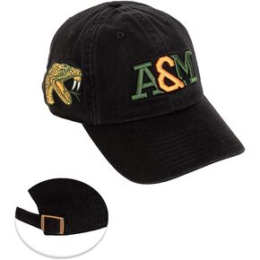 Desert Cactus Florida A&M University Baseball Hat FAMU Rattlers Brimmed Embroirderd Hats Cap Adjustable Cloth Strap Adult (Style F) Black