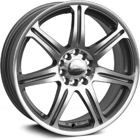 Primax 533 Machined Wheel with Aluminum (15 x 6.5 inches /5 x 100 mm, 35 mm Offset)