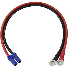 GINTOOYUN EC5 to O Ring Terminal Cable, 10AWG EC5 Female Plug to O Ring Terminal Extension Cable for Car Jump Starter Power, Automotive Emergency Battery and More(Length 13.78inch)