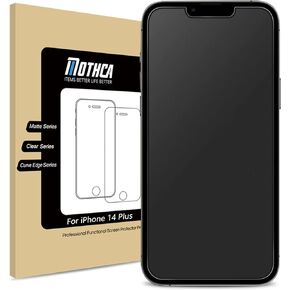 Mothca Matte Glass Screen Protector for iPhone 14 Plus, Anti-Glare, Anti-Fingerprint Tempered Glass Film,Case Friendly, Easy to Install, Bubble Free [Smooth as Silk]