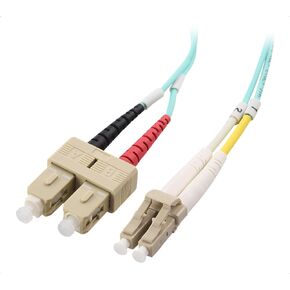 Cable Matters 10Gb 40Gb OFNP Plenum Rated Multimode Duplex 50/125 OM3 Fiber Cable (LC to SC Fiber Optic Cable, SC to LC Fiber Patch Cable) 2m