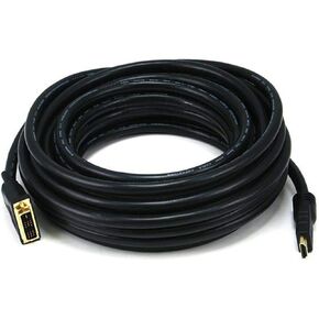 Monoprice Standard HDMI to DVI Adapter Cable - 26AWG, CL2 in-Wall Rating, with Ferrite Cores, 720p, x.v.Color, 25 Feet, Black