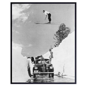 Ski Wall Decor - Vintage Pictures for Mountain House - Skiing - Ski House, Mountain Home Wall Art - Ski Poster - 8x10 Ski Gifts