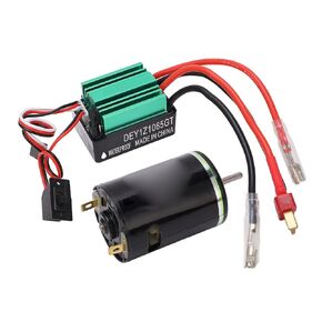 RC Motor ESC Kit, Waterproof 540 Brushed Motor with 65A T Plug Smart ESC Electric Motor Combo Set for RC Climbing Car (27T)