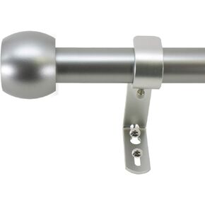 Decopolitan 29546-AS18 Knob Curtain Rod Set, 18 to 36 Inches, Silver
