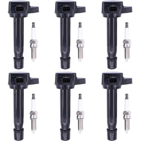ApplianPar Ignition Coil and Spark Plug for Honda Accord Odyssey Crosstour Acura RL TL TSX 3.5 3.7 V6