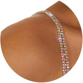 1Pair Rhinestone Lingerie Shoulder Chain Jewelry Festival Rave Crystal Shoulder Straps Chain Sexy Rhinestone Back Chain Wedding Bridal Bra Straps Chain Body Jewelry for Women