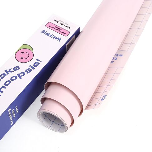 WHIPPIE Permanent Vinyl - 12" x 8 FT, Pastel Vinyl for Cricut, Adhesive Vinyl Roll for All Cutting Machine, Create Signs, Labels, Home Decal, Craft & Personalize DIY Project, Vanilla Ice in Saudi Arabia