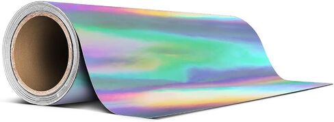 VViViD Rainbow Lazer Silver Holographic Chrome DECO65 Permanent Adhesive Craft Vinyl Roll for Cricut, Silhouette & Cameo (1ft x 6ft) in Saudi Arabia