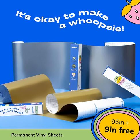 WHIPPIE Permanent Vinyl - 12" x 8 FT, Pastel Vinyl for Cricut, Adhesive Vinyl Roll for All Cutting Machine, Create Signs, Labels, Home Decal, Craft & Personalize DIY Project, Vanilla Ice in Saudi Arabia
